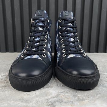 Challenge Zip Up Sneakers Blue Camouflag Nylon