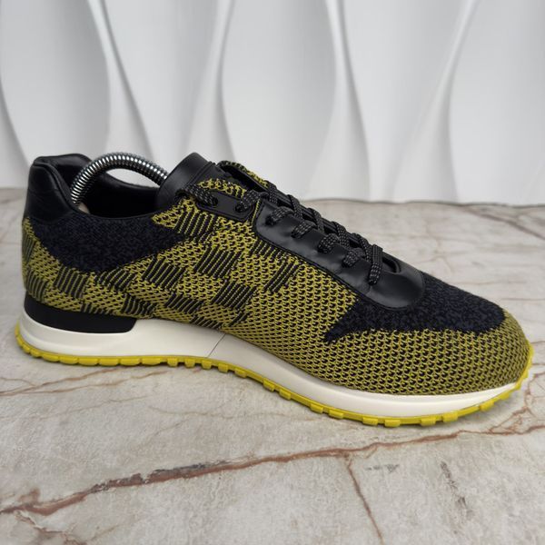 Run Away Damier Sneakers Black Yellow Mesh