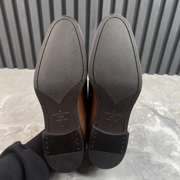Dress Shoes Derby Cap Toe Brown Patina Taiga Leather