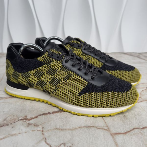 Run Away Damier Sneakers Black Yellow Mesh