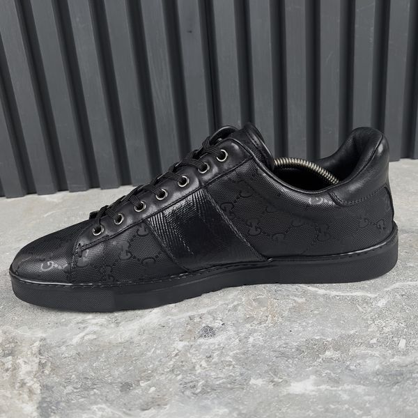 Vimtage Ace Web Sneakers GG Imprim&eacute; Signature Black Leather