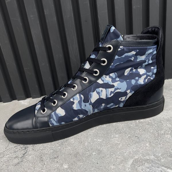 Challenge Zip Up Sneakers Blue Camouflag Nylon