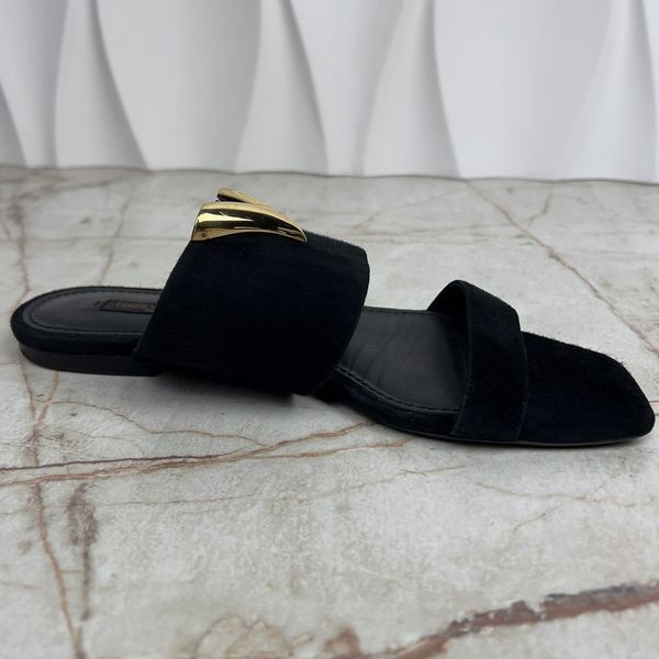 Horizon Sandal Flat Black Suede