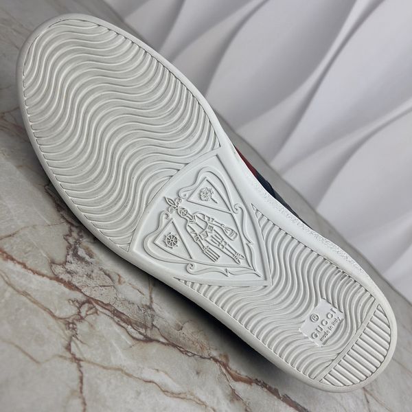 Ace Web GG Monogram Sneakers Blue Leather