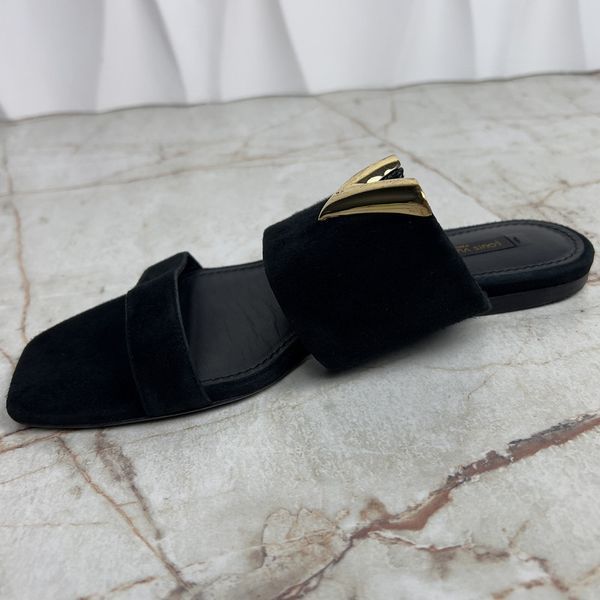 Horizon Sandal Flat Black Suede