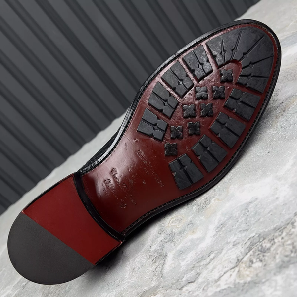 Derby Wingtip Crocodile Black Leather