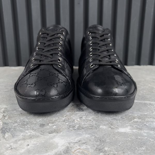 Vimtage Ace Web Sneakers GG Imprim&eacute; Signature Black Leather