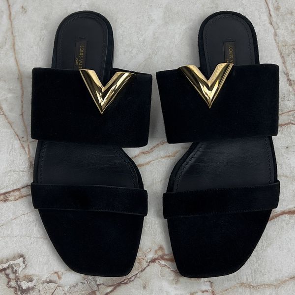 Horizon Sandal Flat Black Suede