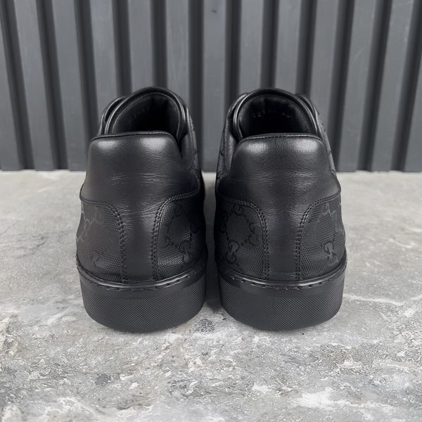 Vimtage Ace Web Sneakers GG Imprim&eacute; Signature Black Leather
