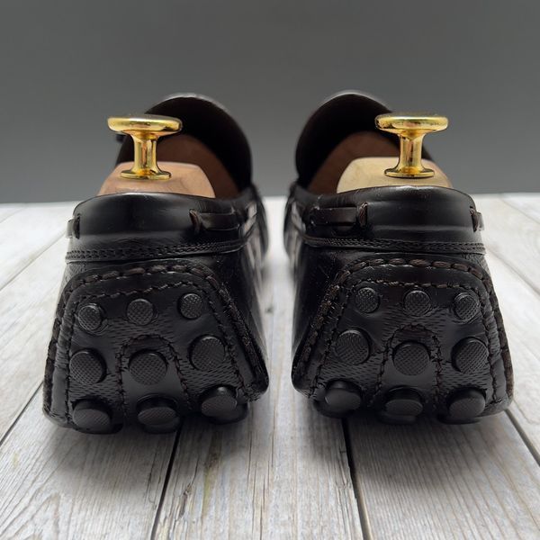 Damier Infini Tasseled Moccasin Brown Leather