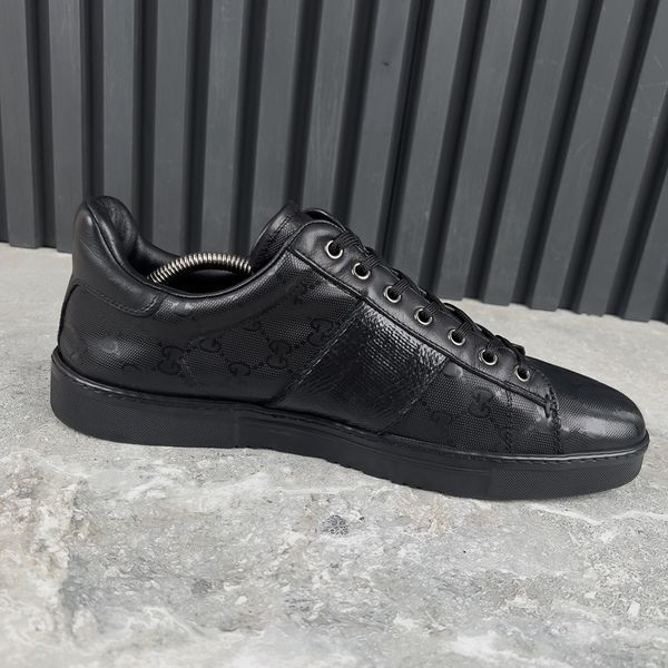 Vimtage Ace Web Sneakers GG Imprim&eacute; Signature Black Leather