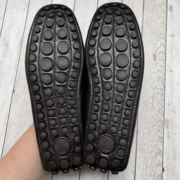 Damier Infini Tasseled Moccasin Brown Leather
