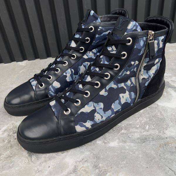 Challenge Zip Up Sneakers Blue Camouflag Nylon