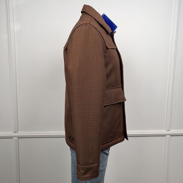 LIVE Houndstooth Wool Blend Button Up Jacket