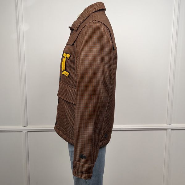 LIVE Houndstooth Wool Blend Button Up Jacket