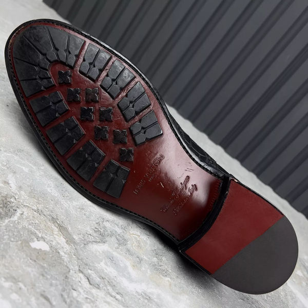 Derby Wingtip Crocodile Black Leather