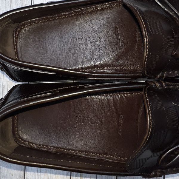 Damier Infini Tasseled Moccasin Brown Leather