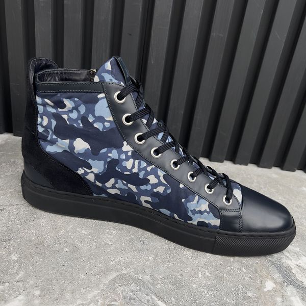 Challenge Zip Up Sneakers Blue Camouflag Nylon