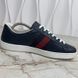 Ace Web GG Monogram Sneakers Blue Leather