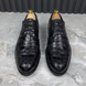 Derby Wingtip Crocodile Black Leather