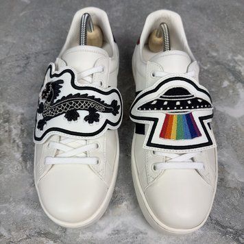 Ace Web UFO Dragon Sneaker Patch White Leather