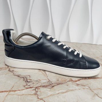 Frontrow Low Top Sneakers Dark Gray Silver Leather
