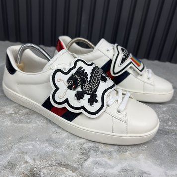 Ace Web UFO Dragon Sneaker Patch White Leather