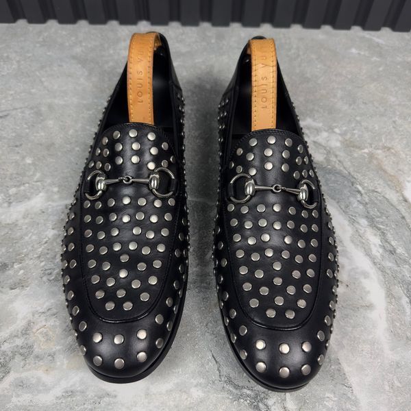 Horsebit Jordaan Rivets Loafer Black Leather