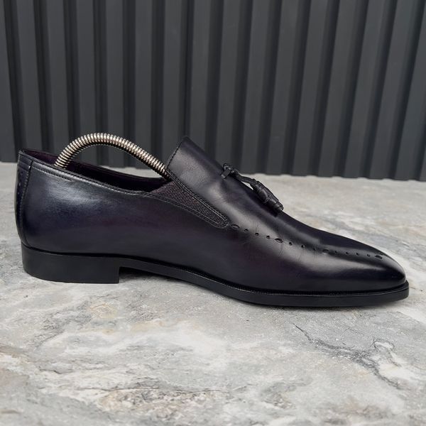 Dress Shoes Loafers Tasseled Purple Leather
