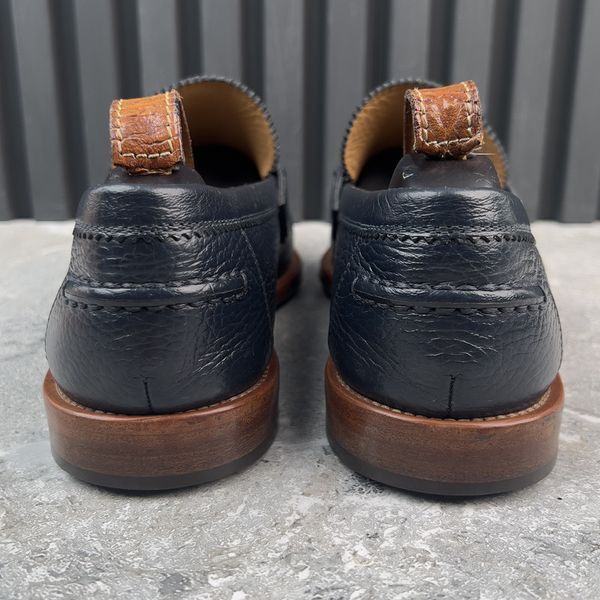 Major Loafers Blue Navy Grained Leather