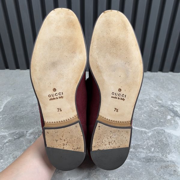 Jordaan Web Horsebit Loafers Burgundy Suede