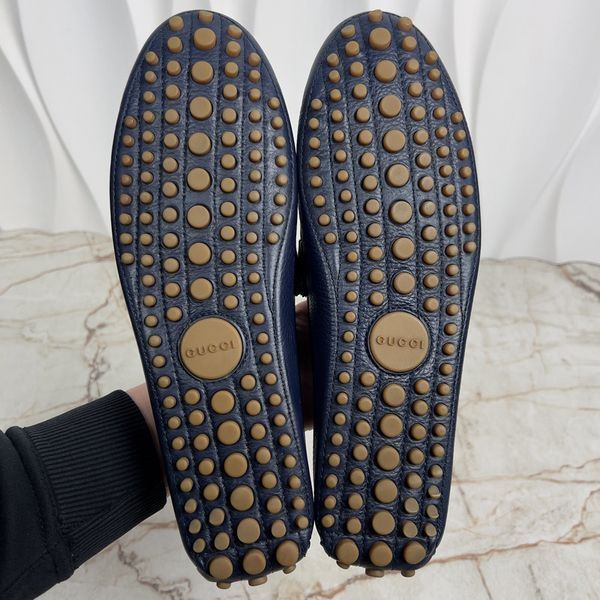 Horsebit Web Driving Moccasin Blue Grain Leather