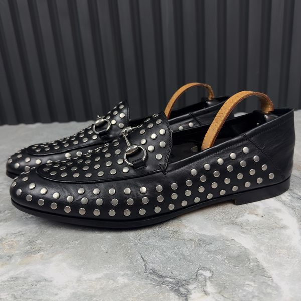 Horsebit Jordaan Rivets Loafer Black Leather