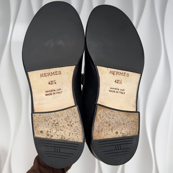 Destin Kelly Buckle H Canvas Loafers Black Сalfskin
