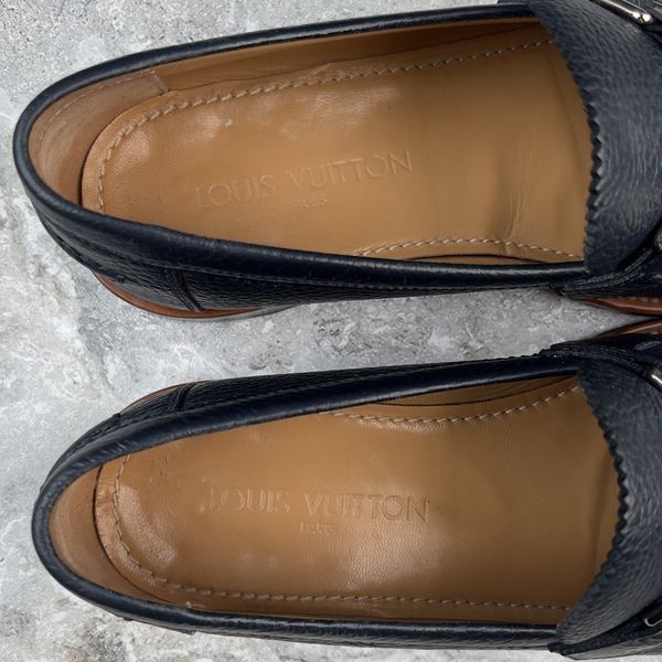 Major Loafers Blue Navy Grained Leather