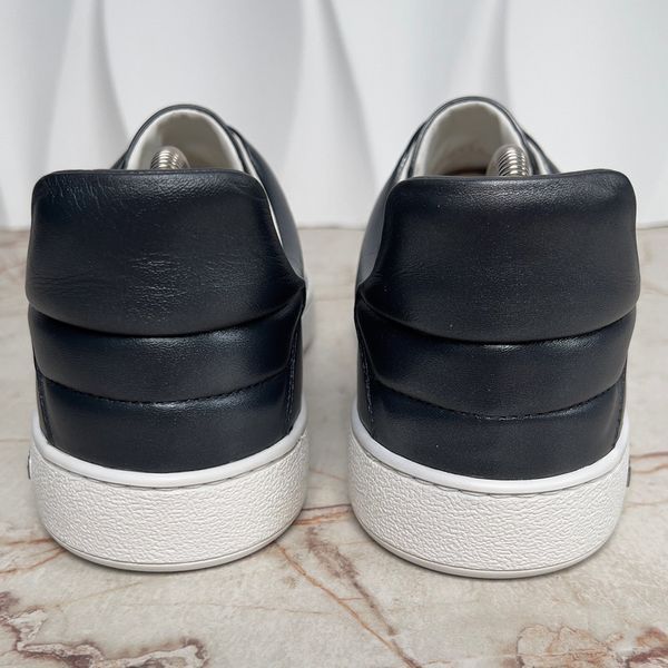 Frontrow Low Top Sneakers Dark Gray Silver Leather