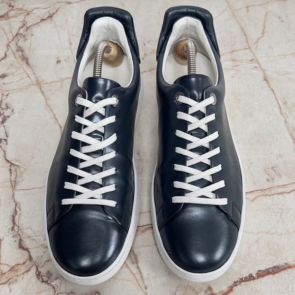 Frontrow Low Top Sneakers Dark Gray Silver Leather