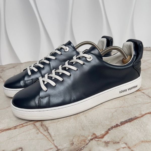 Frontrow Low Top Sneakers Dark Gray Silver Leather