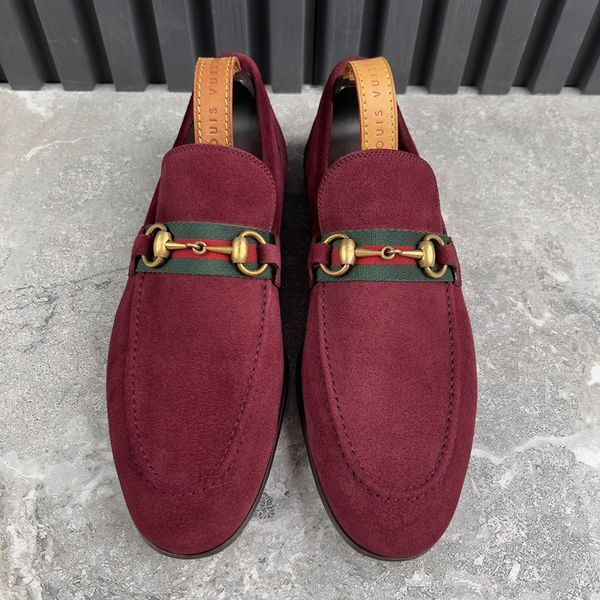 Jordaan Web Horsebit Loafers Burgundy Suede