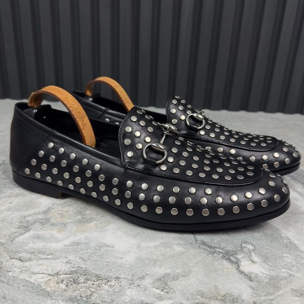 Horsebit Jordaan Rivets Loafer Black Leather