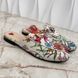 Princetown Horsebit Mule Floral White Fabric Canvas
