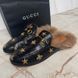 Princetown Horsebit Embroidered Bees Stars Fur Leather