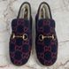 Fria Horsebit Monogram GG лофери сині вовняні з хутром 2486 фото 5