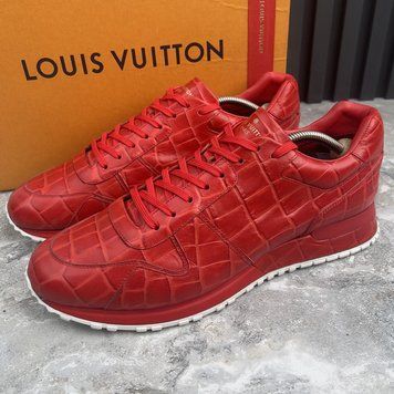 Run Away Sneakers Red Pattern Crocodile Leather