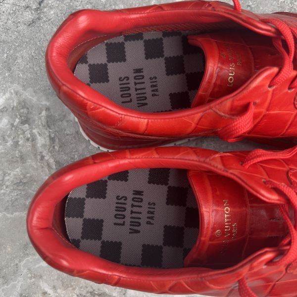 Run Away Sneakers Red Pattern Crocodile Leather