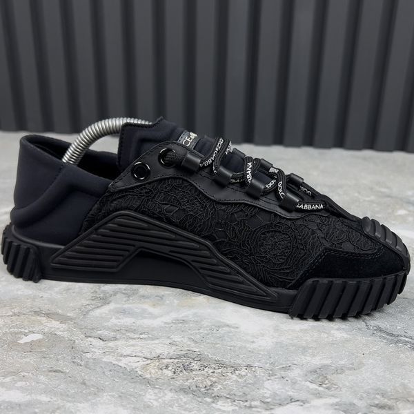 NS1 Low Top Sneakers Black Fabric Lace