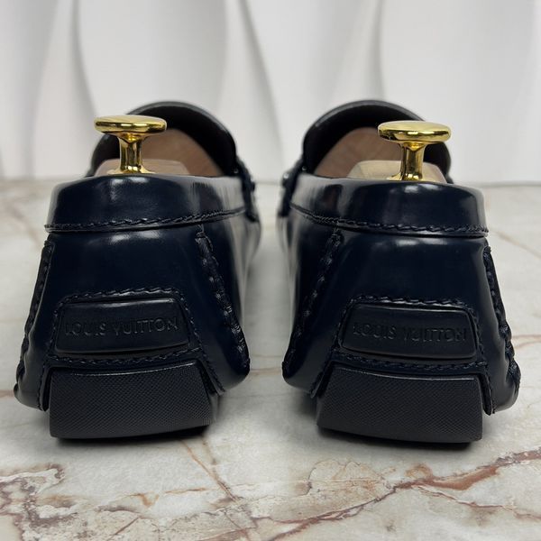 Monte Carlo LV Logo Moccasins Blue Leather
