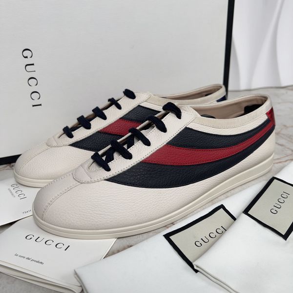Falacer Hebron Sneakers Web Bee Embroidery White Leather
