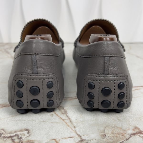 Gucci Penny Diamond Logo Moccasin Gray Leather