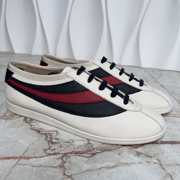 Falacer Hebron Sneakers Web Bee Embroidery White Leather